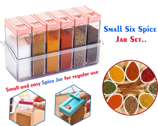 122 Plastic Spice Jars (6 Pcs 14x22x8cm Multicolour)